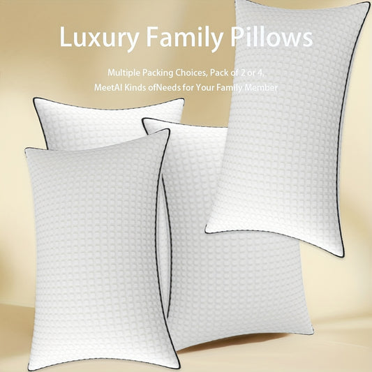2-Pack Cooling Hollow Fiber Pillows | Ultra-Soft Polyester Fiber Fill | 3D Airflow Technology | Hotel-Grade Breathable Support | All-Season Comfort | 20x30 Inches | White