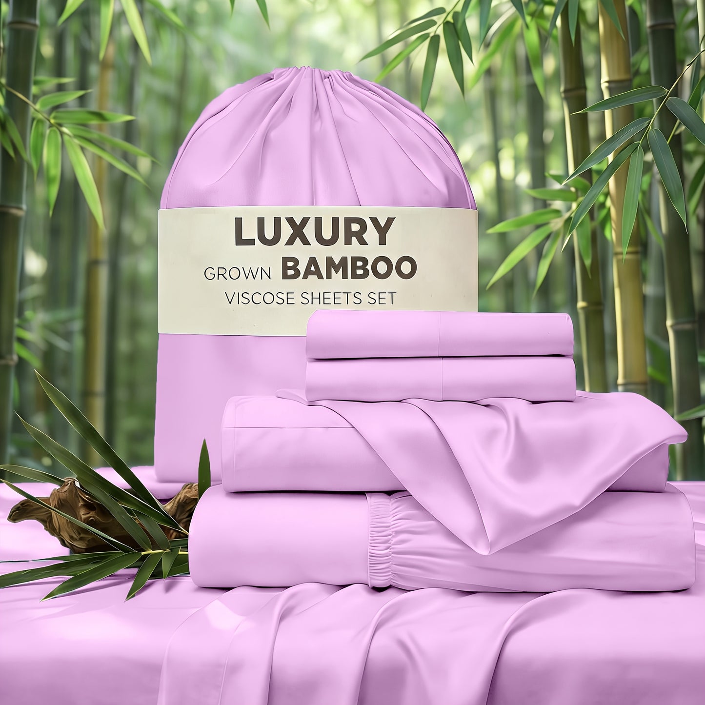 Cooling Sheet & Pillowcase Sets - 4pcs Iconic Collection Bedding -Rayon Derived From Bamboo, Deep Pocket Up to 14" Hotel Luxury, Extra Soft, Cooling Bed Sheets - Wrinkle, Fade, Stain Resistant Suitable for Room Decor Children's Rooms
