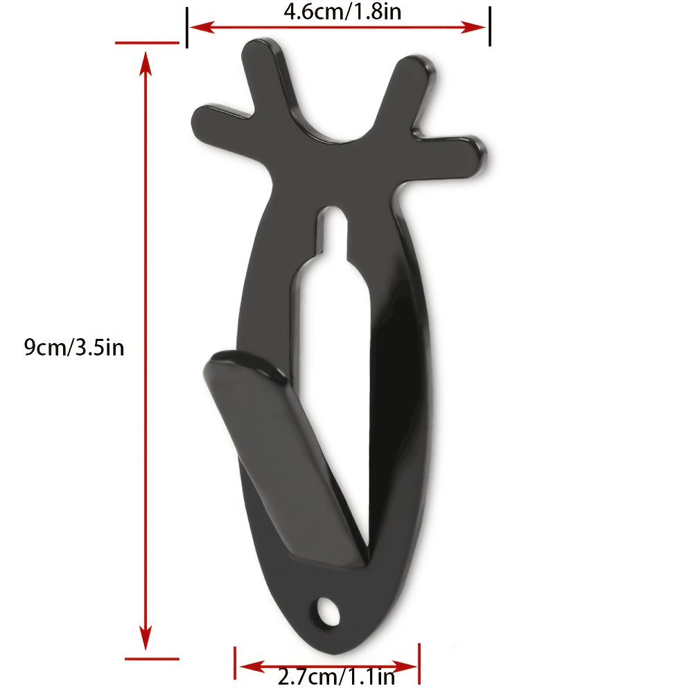 5pcs Retro Deer Head Wall Hooks | Steel Wall Mount Decor | Easy Install | For Bathroom, Bedroom, Balcony | Home Decoration