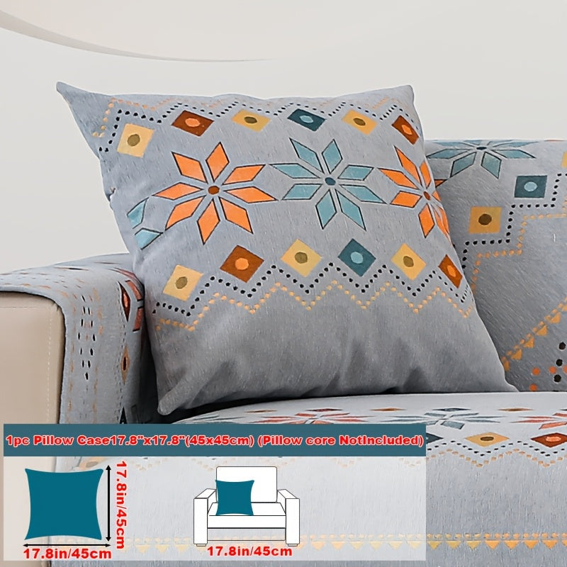 1pc of Bohemian-Style Sofa Mat Suitable for Any Season, Featuring a Easy And Modern Design, Pet-Friendly Materials, And Resistance to Slipping And Scratching, Serving As a Protective Cover for Home Decor