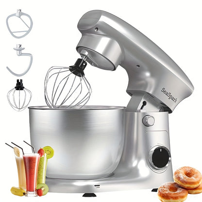 3-in-1 Stand Mixer 10-Speed Tilt-Head with Pulse - 5.5QT Stainless Steel Bowl Kitchen Mixer with Dough Hook, Flat Beater & Egg Whisk, Spatula Included, 5L Capacity, Red, Black, Silver