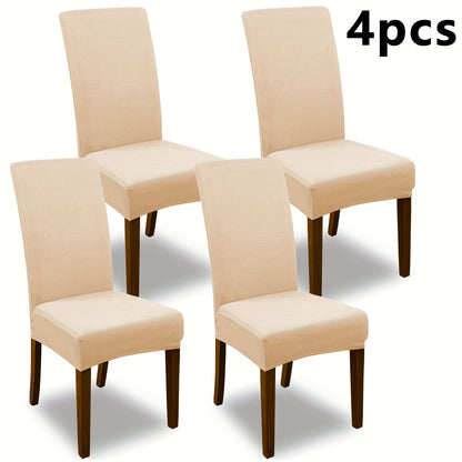 4pcs Set/6pcs Set Milk Elastic Home Kitchen Dining Chair Slipcover, Chair Cover, Furniture Protector For Wedding Office Living Room, Valentine'S Day Gift, Valentine'S Day Decorations