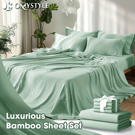 Premium 2000TC Cooling Sheet Set - Y Bamboo Bed Sheet Set - Ultra Soft Queen Size Sheet Set for Hot Sleepers, Light Beige-Friendly, 16 Inch Deep Pocket - Shrink, Fade Wrinkle Resistant