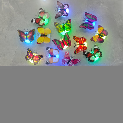 LED Butterfly Wall Stickers 30pcs 3D Glowing Butterfly Decorations Night Light Colorful Wall Decals for Bedroom Living Room Party Wedding Christmas Holiday Home Decor Random Color
