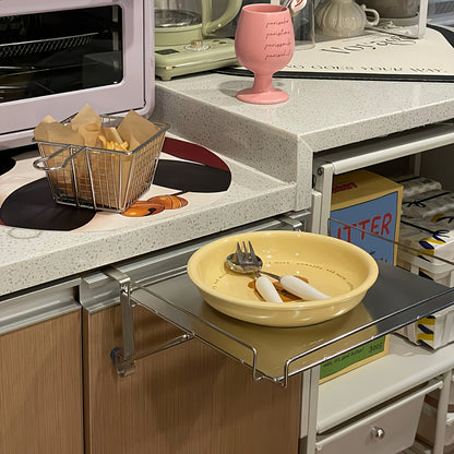 Foldable Stainless Steel Kitchen Storage Rack – Cabinet Door Organizer & Countertop Shelf for Kitchen, Bathroom & Pantry | Space-Saving Multi-Use Hanging Rack