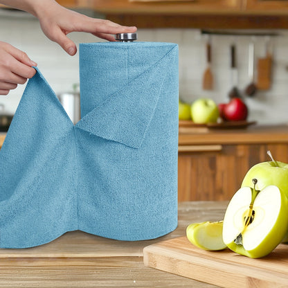 Reusable Microfiber Cleaning Cloths, Paper Towel Washable Tear Away Cleaning Towels Roll, 12x12 Absorbent Rags, Drying Dishcloths for Kitchen, House, and Car