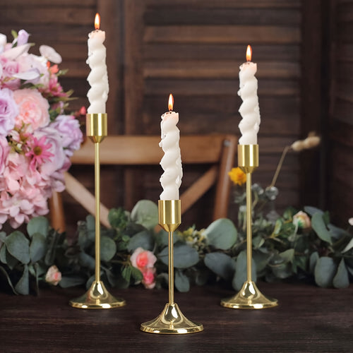 Set of 6 Stylish Cast Iron Candle Holders, Designed for Single Stem Use, Perfect for Enhancing The Ambiance During Candlelight Dinners, Festive Occasions Like Christmas And Halloween, Anniversaries, Weddings