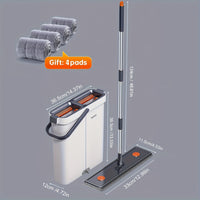 12.99in Mop + White Bucket + Microfiber Dusting Pad*4