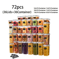 72pcs (36 lids + 36 jars) / multi-size
