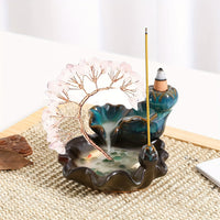 Pink Crystal Incense Burner Curved Style