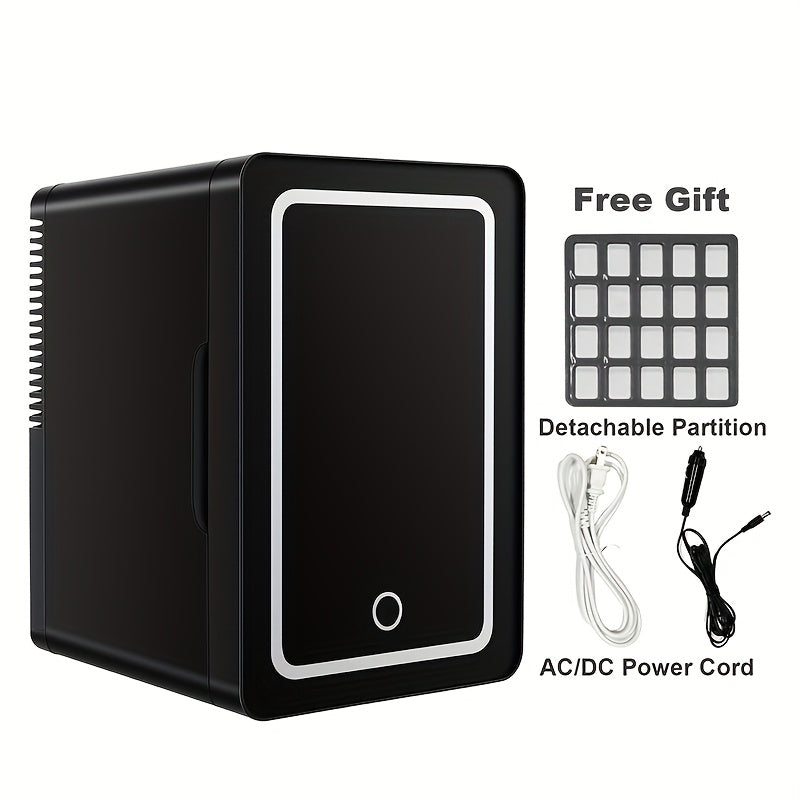 Mini Fridge, 1.59 gal/9 Can Mini Fridge, Suitable For Drinks Skincare And Cosmetics, AC/DC Cooler And Heater, Silent Portable Mini Fridge, Suitable For Bedroom Office Dorm Desk Car Travel, Black6