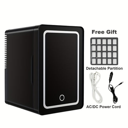 Mini Fridge, 1.59 gal/9 Can Mini Fridge, Suitable For Drinks Skincare And Cosmetics, AC/DC Cooler And Heater, Silent Portable Mini Fridge, Suitable For Bedroom Office Dorm Desk Car Travel, Black6