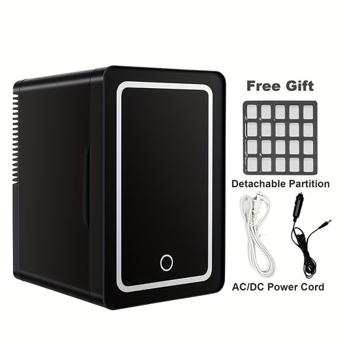 Mini Fridge, 1.59 gal/9 Can Mini Fridge, Suitable For Drinks Skincare And Cosmetics, AC/DC Cooler And Heater, Silent Portable Mini Fridge, Suitable For Bedroom Office Dorm Desk Car Travel, Black6