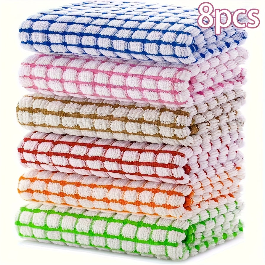 8/24 Sets Of Highly Absorbent Cleaning Cloths - Heavy-duty Dishcloths, Multi-purpose for Kitchen, Dining Room And Living Room Cleaning - Quick-drying, Reusable Napkins And Tea Towels - Stackable Design, Space-saving Storage - Suitable for Home