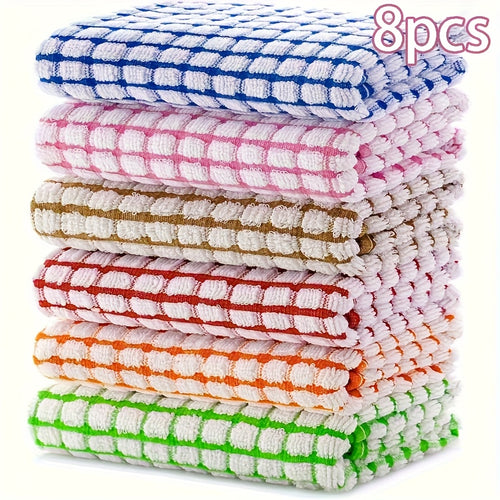 8/24 Sets Of Highly Absorbent Cleaning Cloths - Heavy-duty Dishcloths, Multi-purpose for Kitchen, Dining Room And Living Room Cleaning - Quick-drying, Reusable Napkins And Tea Towels - Stackable Design, Space-saving Storage - Suitable for Home