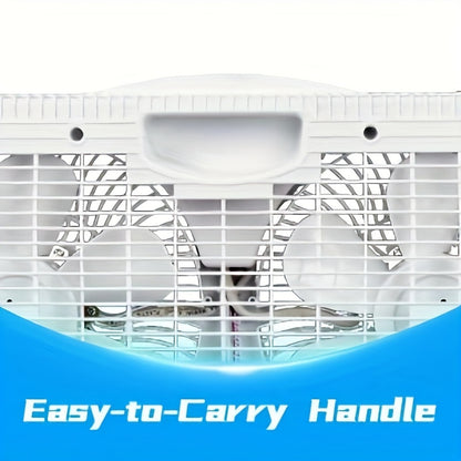 Window Fan Twin 9-Inch with Remote Control, Reversible Airflow Blades In/Out Exchange, 3 Speed Settings, Built-In Extender Panels, Quiet Digital Window Fan for Bedroom Home Office, White