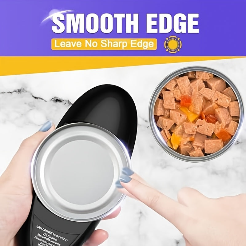 One-Click Electric Can Opener - Automatically Shuts Off, Smooth Edges, Suitable for The Elderly, Arthritis Patients, And Those with Weak Strength. an Ideal Choice for Camping Kitchens, A Great Gift for Others