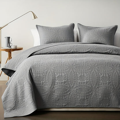 2/3pcs Quilt Set Bedspreads (1 Quilt, 1 Or 2 Pillowcase)-Soft Ventilate Quilt, Lightweight Microfiber Bedspread - Halloween And Christmas Modern Style Coin Pattern Coverlet, Gifts for Back-To-School Season, Suitable for School Dormitories