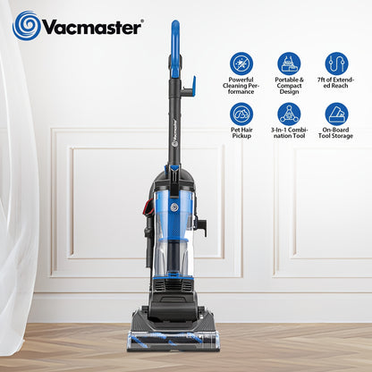 Vacmaster Bagless Upright Vacuum Cleaner 1150W with Large Dust Cup Capacity, Efficient Cyclone Filtration System & 17ft Cord for Carpet, Hard Floor And Pet Hair