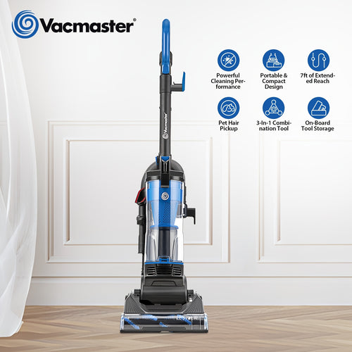 Vacmaster Bagless Upright Vacuum Cleaner 1150W with Large Dust Cup Capacity, Efficient Cyclone Filtration System & 17ft Cord for Carpet, Hard Floor And Pet Hair