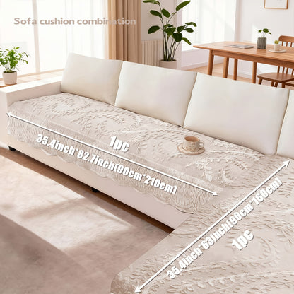 Thickened Quilted Machine Washable Sofa Cushion, Faux Rabbit Fur Comfort Warm Non-slip Plush Sofa Cover, Breathable And Comfortable Pet-friendly For Bedroom, Office, Living Room, Easter Home Decoration