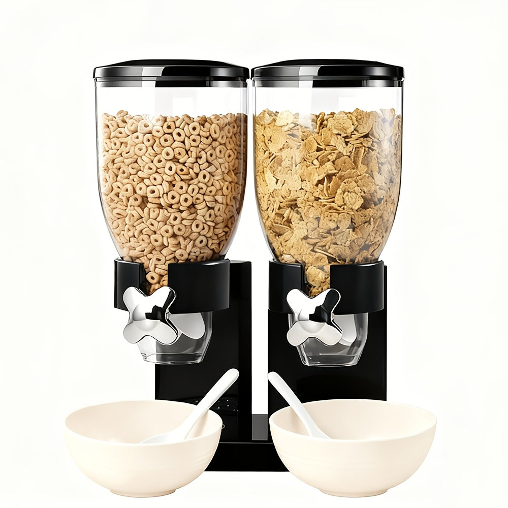 Dry Food And Candy Dispenser Each Capacity Spoon, Bowl, Lid Countertop Snack Organizer Containers Effortless And Organized Storage for Pantry Kitchen Organization Oatmeal Nut Granola Candy All Kinds of Treats Or Dog Food, 17.5 Oz