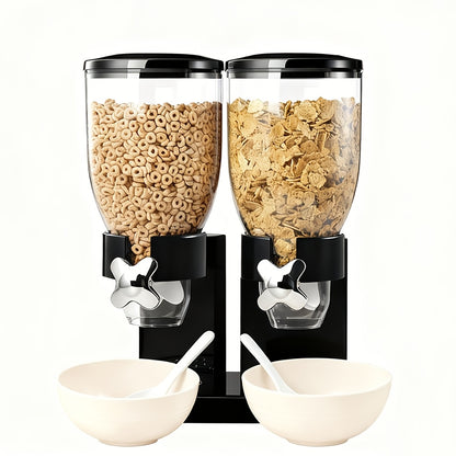 Dry Food And Candy Dispenser Each Capacity Spoon, Bowl, Lid Countertop Snack Organizer Containers Effortless And Organized Storage for Pantry Kitchen Organization Oatmeal Nut Granola Candy All Kinds of Treats Or Dog Food, 17.5 Oz