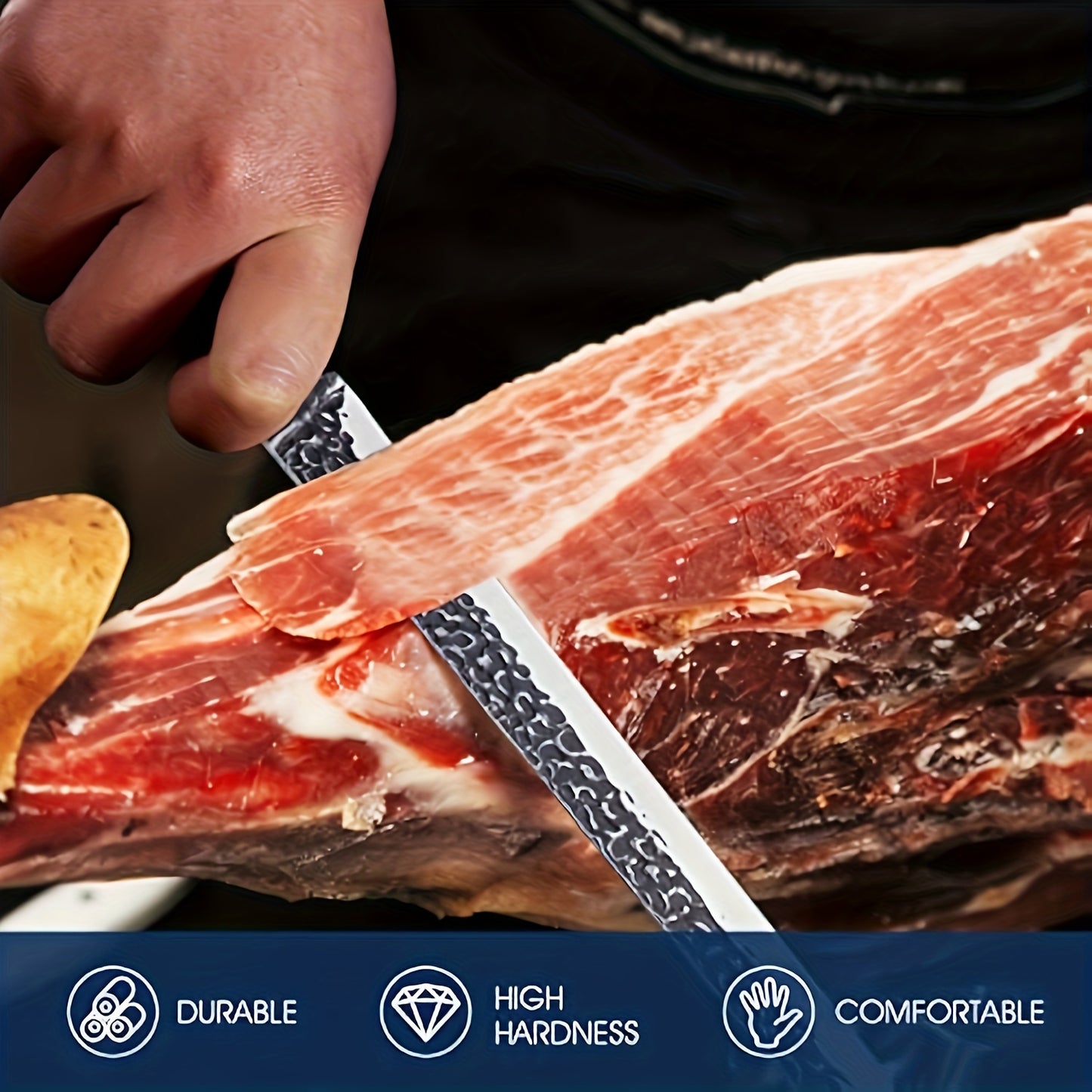 12 Inch Hand Forged Slicing Knife For Meats, Ribs, Roasts - Brisket Carving Knife For BBQ And Christmas Gifts