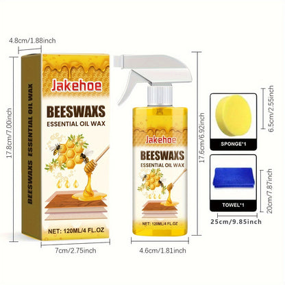 4.06oz Multi-purpose Wood Floor Beeswax Care Spray Cleaner - Suitable for Wood Floor Cleaning, Polishing And Scratch Repair. for Hardwood Floors, Beeswax Formula, Aromatherapy Scent
