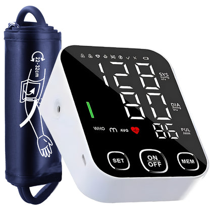 Blood Pressure Machine, Automatic Upper Arm Blood Pressure Monitor with 2x99 Readout, 4.5in Backlit Large Screen, Adjustable Large Cuff, Voice Broadcast, Caring for Elderly Health, Perfect Mother's Day Gift, Family Wellness Monitor