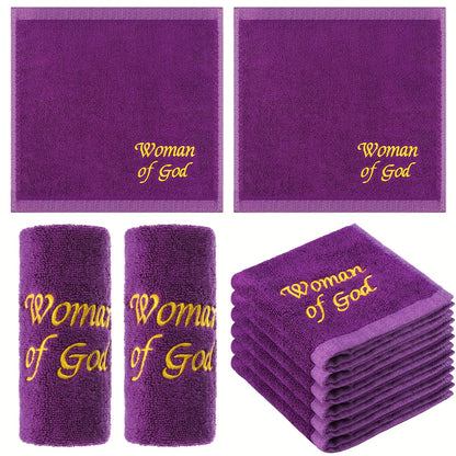 6pcs Pastor Towels For Men Pastor Hand Towels Woman Of God Handkerchiefs Church Clergy Handkerchief (Purple, Wash Cloths