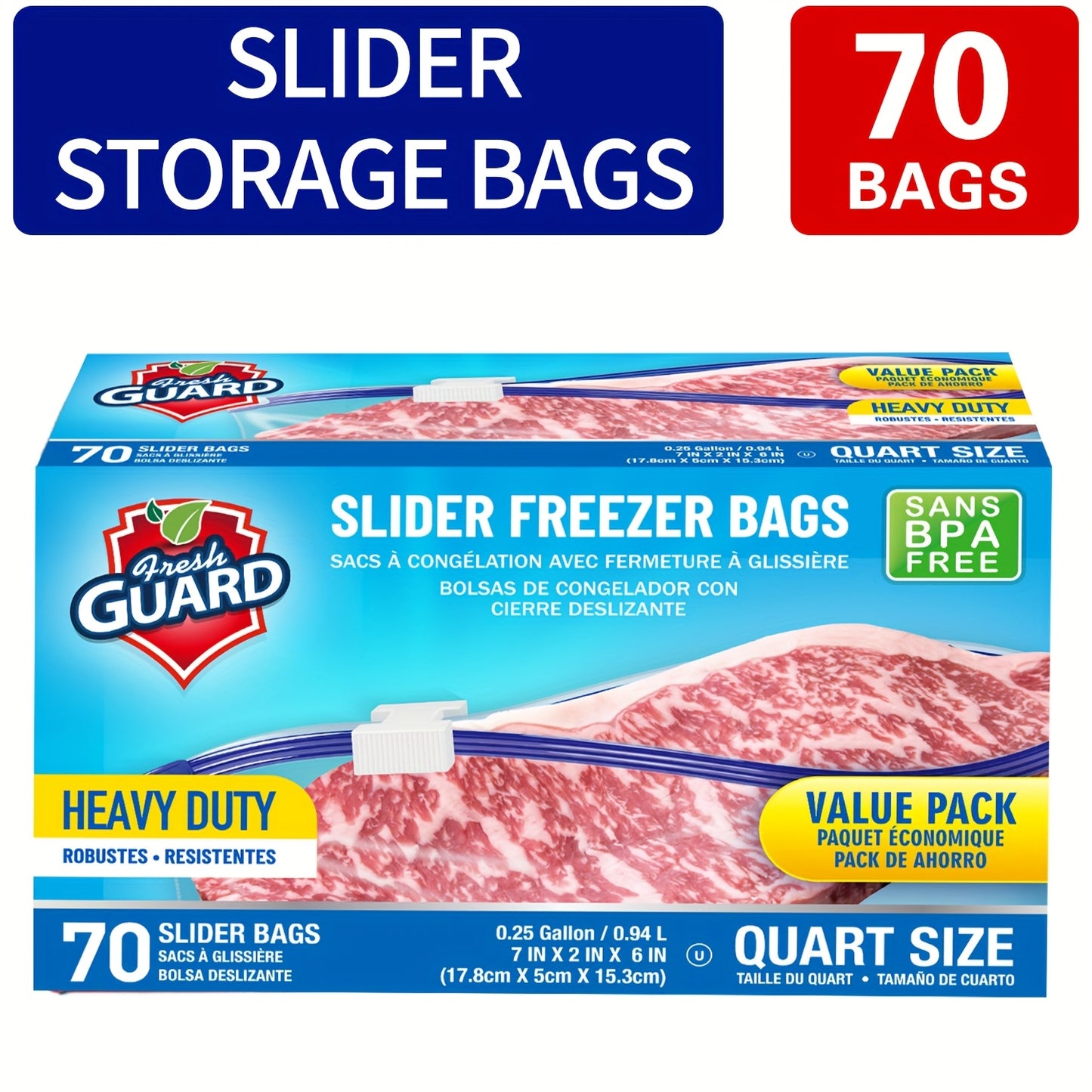 Heavy Duty Slider Storage Bags Ziplock Freezer Bags for Food Fruit Meat Vegetable Grain Kitchen