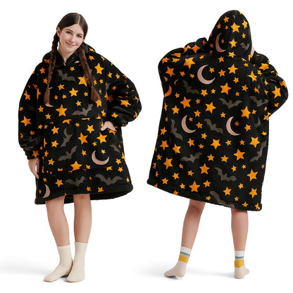 Plus-size Ultra-soft Reversible Wearable Hooded Blanket, Includes a Pair of Winter Socks, Comfortable Oversized Hooded Blanket with Kangaroo Pocket, Bedding, Winter Coat, Machine Washable, Christmas/Valentine's Day/New Year's Gift, Can Be Used as a