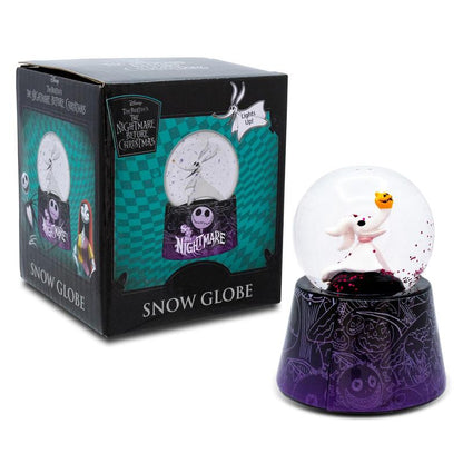 Nightmare Before Christmas Zero Light-Up Snow Globe – Disney Jack Skellington Dog Mini Collectible Snow Globe 3-Inch, LED Light-Up, Battery Included, Halloween Christmas Desk Decor Gift