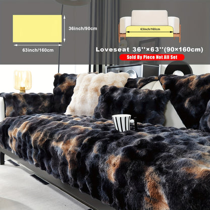 Faux Sofa Cover, Modern Gradual Change Lamb, Thick Fluff, Pet Friendly, Polyester Fiber, Machine Washable, No Printing, Dye Printing, 450-500g Fabric, Suitable for Single, Double, Triple and Combination Sofas