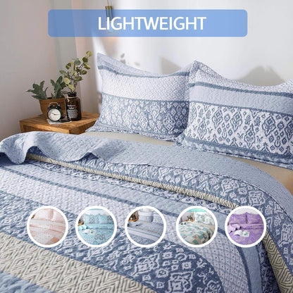 2/3pcs Light Floral Quilt Set, Cute Print All Season Lightweight Bedspread Coverlet Sets - Hypoallergenic and Breathable for Home, Bedroom, Guest Room, Camper, Cabin, RV, College Dorm - Shabby Chic