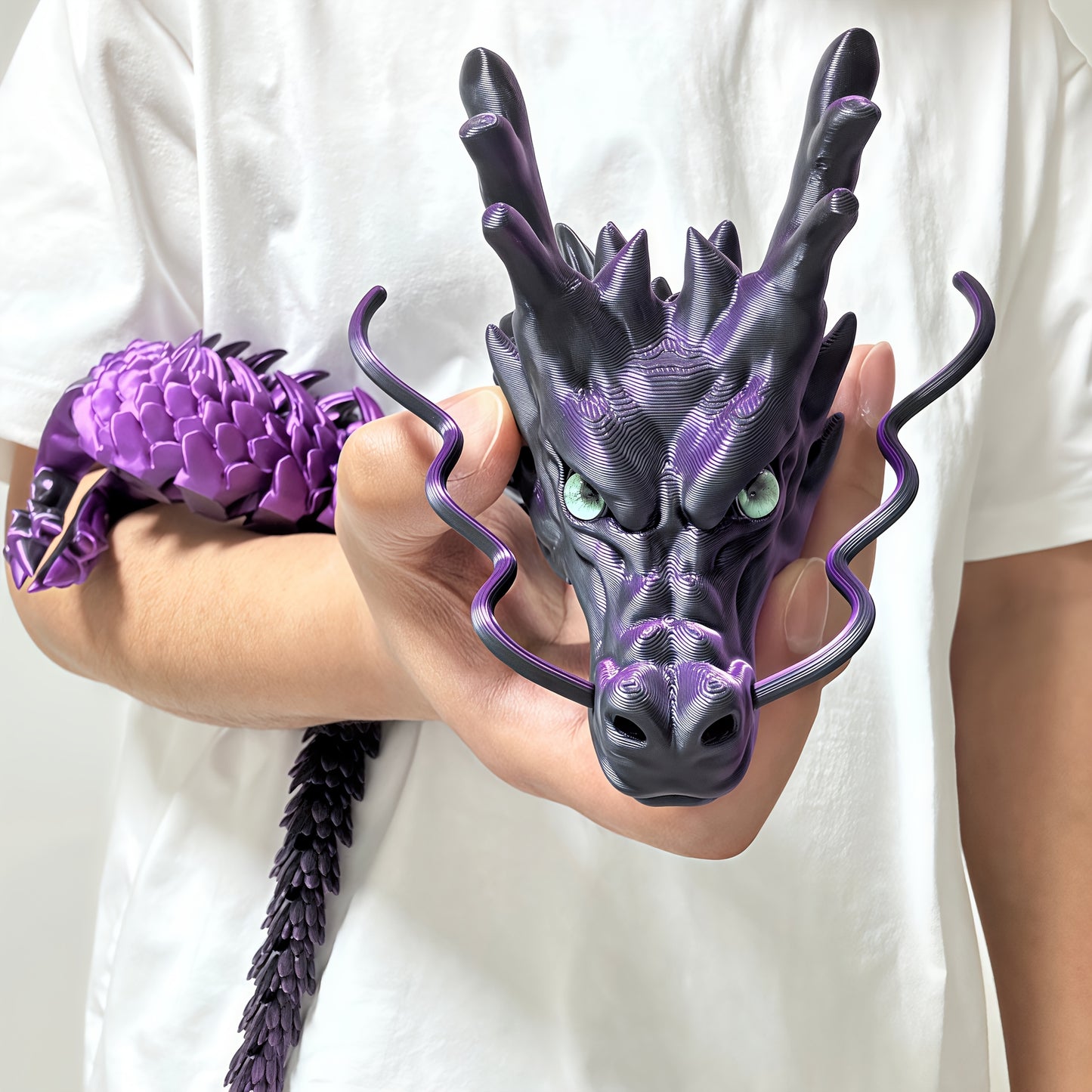 Enormous Black Red 3D Printed Dragon | 35.4 Inches, Flexible Joints, Ideal For Cars And Home Decor, Perfect For Christmas, Halloween, Valentine'S Day, Easter Gifts
