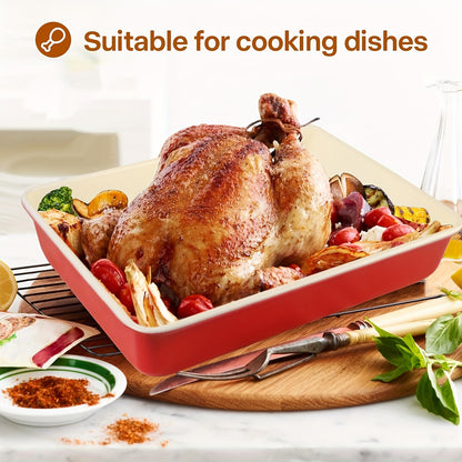 2pcs Baking Pan Set, 13" X 9"Baking Deep Pan, 0.6mm Thick Carbon Steel Cake Pan, Non-Stick Oven-Safe Trays for Baking/Roasting