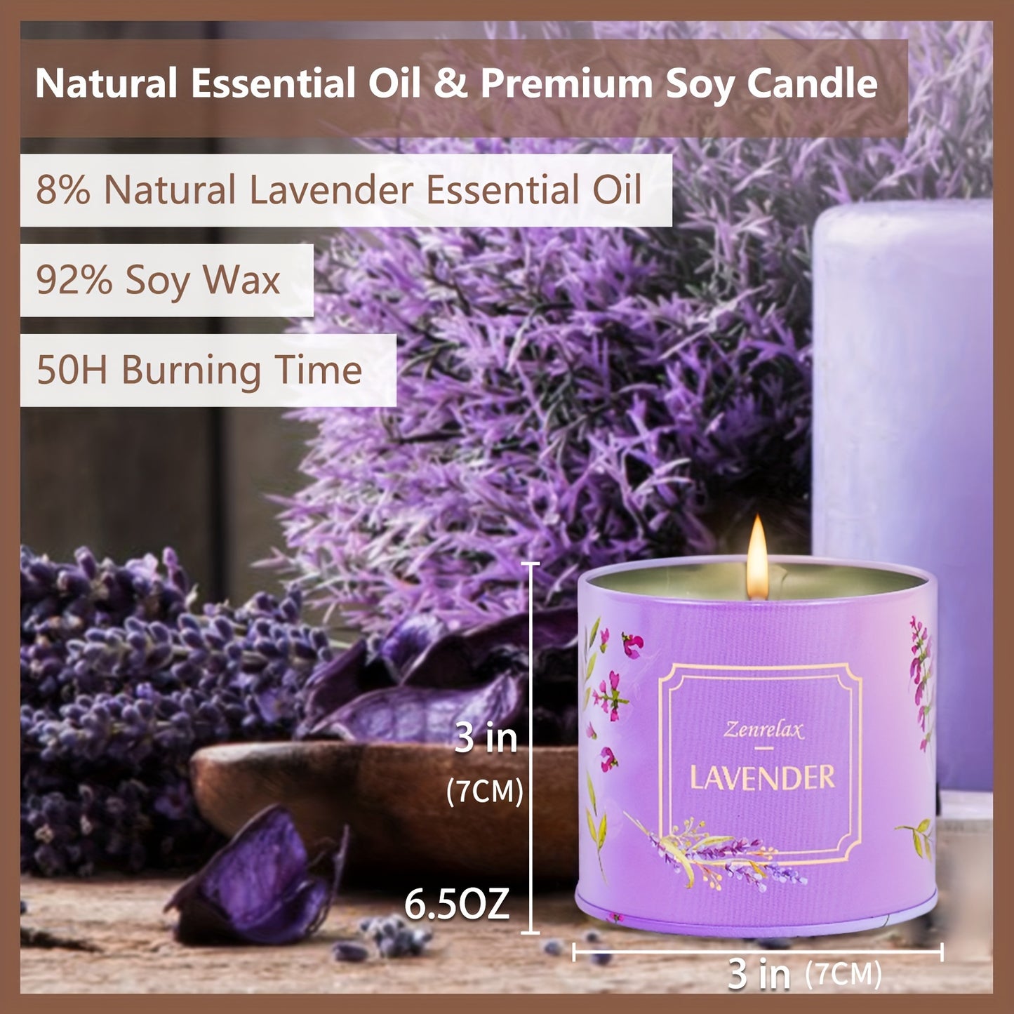 30oz Scented Candle Set for Women - Rose, Sandalwood, Cinnamon, Apple & Lavender Fragrances in Metal Jar - Perfect Christmas, Valentine's Day & Birthday Gift Seasonal Holiday Decorations for Halloween