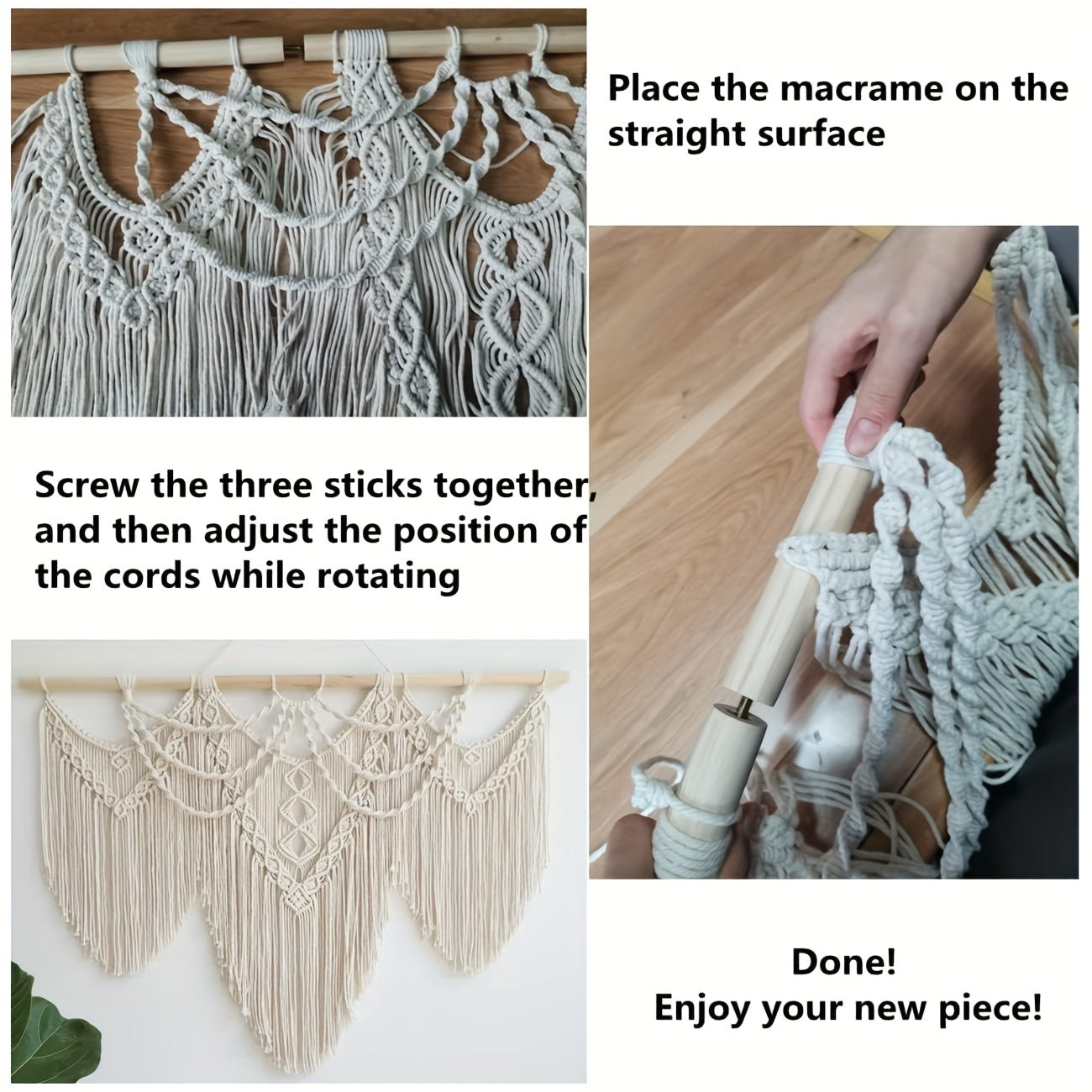 1pc of Large Macrame Wall Hanging, a Bohemian Tapestry for Home Decor, Handmade And, Suitable for Bedroom, Living Room, Or Wedding Party, Measuring 43 Inches by 32 Inches
