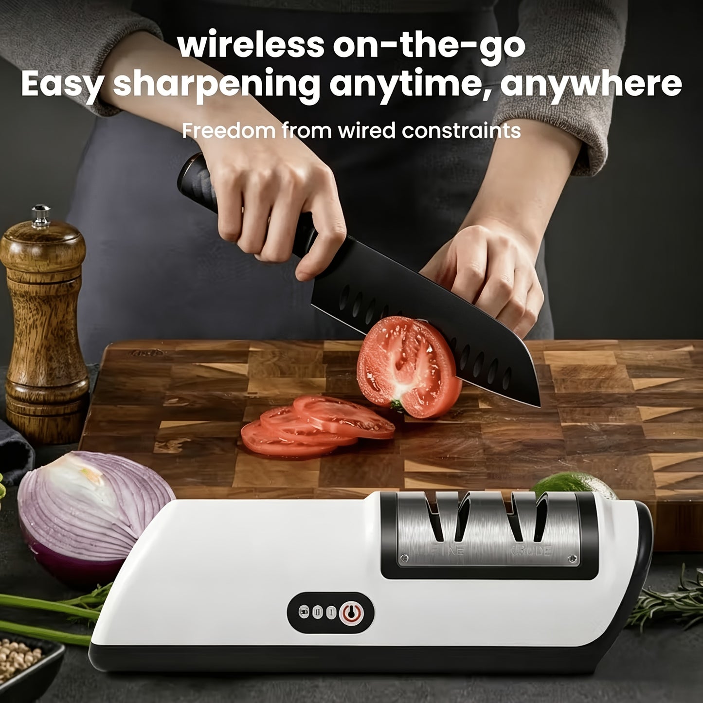Professional USB Rechargeable Electric Knife Sharpener, Suitable for Multiple Scenarios, Can Be Used for Kitchen Tool Grinding and Polishing, Suitable for Chef Knives, Fruit Knives and Other Knives