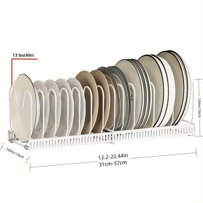 13 Shelves Metal Cookware And Kitchen Utensil Storage Rack, Extendable Storage Rack, Kitchen Cabinet Storage Shelf, Suitable for Kitchen Tabletop, Cabinet, Sink, Quick Access, Standing Shelf