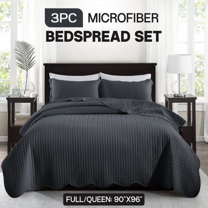 3pcs Bedspread Set Bedspreads with free Pillow Shams - Leaf Pattern Soft & Breathable Bedspread Lightweight Microfiber Bedspread - Modern Style Floral Pattern Coverlet For All Seasons - Christmas Gifts For Family And Friends (1 Bedspread, 1 Or 2 Pillow Sh