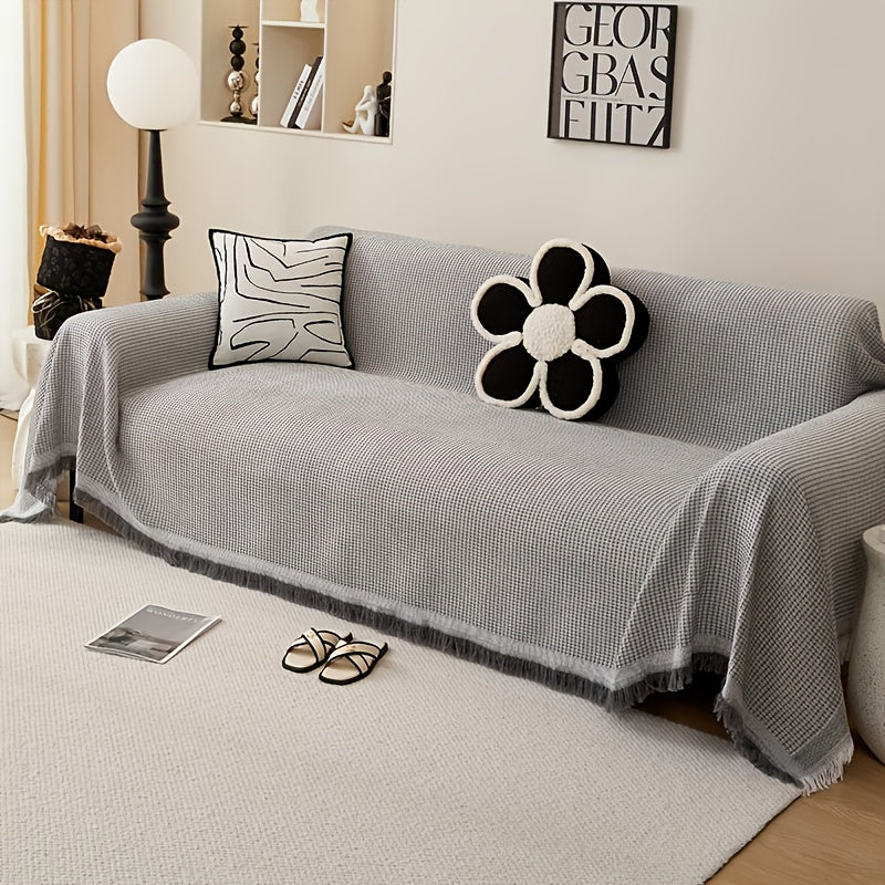 Tassel Sofa Throw Cover, Scratch-Resistant Sofa Cover, Multifunctional Breathable Sofa Slipcovers, Easy And Fashionable Couch Covers, Settee Cover for All Seasons