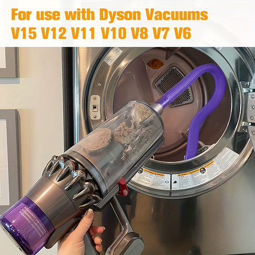 [Vacuum Hose Attachment for Dyson] Dryer Vent Cleaner Kit Vacuum Hose Attachment for Dyson V15 V12 V11 V10 V8 V7 V6 Vacuum Cleaners, Lint Remover, Dryer Lint Vacuum Attachment, Purple