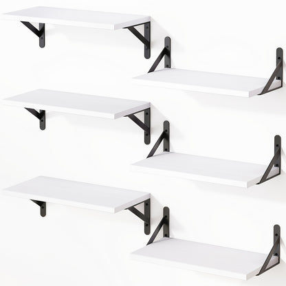 TOMNK 3/6pcs Floating Shelves For Wall, Ledge, Heavy Duty, Farmhouse Wall Shelves For Bedroom, Bathroom Storage, Long Floating Shelves For Wall, Floating Shelves For Bathroom, Living Room And Kitchen Decor
