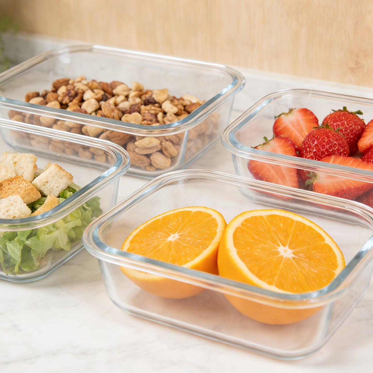 24pcs (12 Lids+12 Glass Bowl) Borosilicate Glass Food Storage Containers with Airtight Lids, Ideal for Meal Prep, Lunches - Microwave and Dishwasher Safe