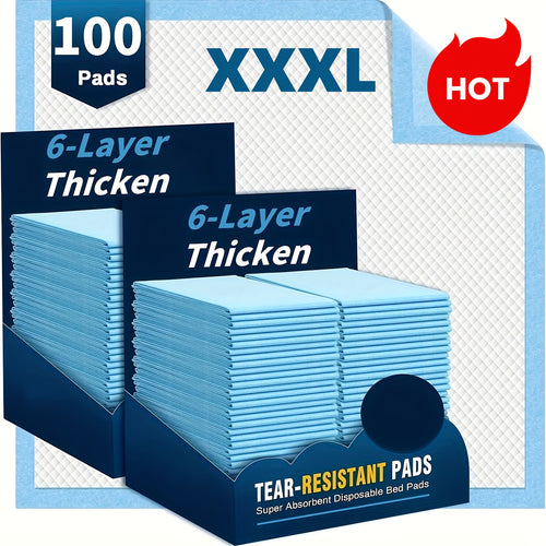 XXXL Extra Large Thickened Disposable AdultPad, Large Size (34*28/23.6*23.6inch)Absorbent And Leak-proof, Incontinence Mattress, Suitable For Elderly Care, Adult Sheets Anti-fouling, Pet Bowel Training Mat, 100pcs Value Package