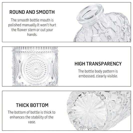 TOMNK Glass Bud Vases In Bulk, Flower Vases For Flowers In Bulk For Rustic Wedding Home Table Decorations, Can Be Used As A Gift For Weddings, Anniversaries, Birthdays, Weddings, Or Housewarming Banquets, For Halloween And Christmas