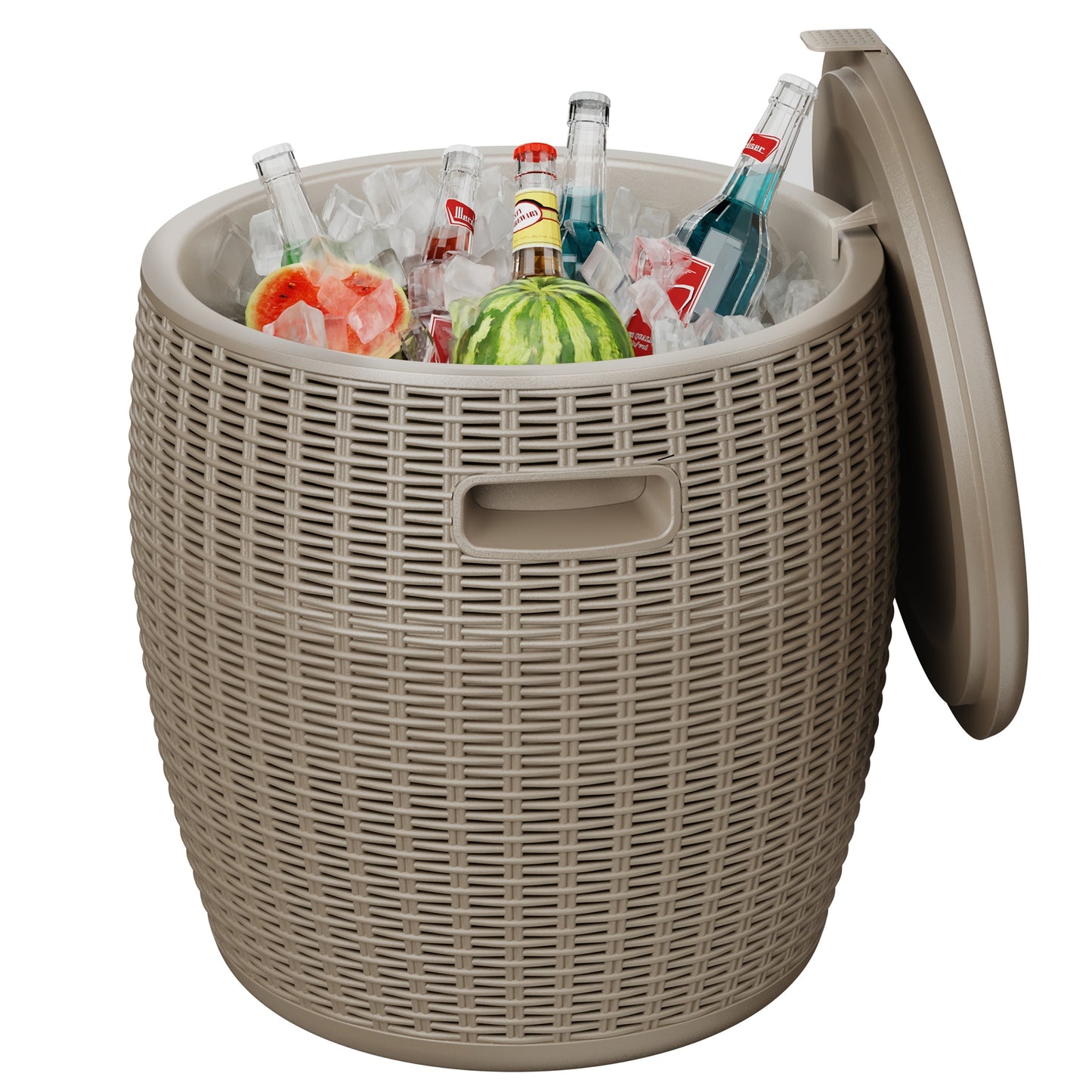 Portable Insulated Ice Bucket with Drain Plug - Large Capacity Food-Grade Plastic Cooler for Parties, Camping, BBQ, Beach & Outdoor Events - Commercial & Home Use, Ice Bucket for Party